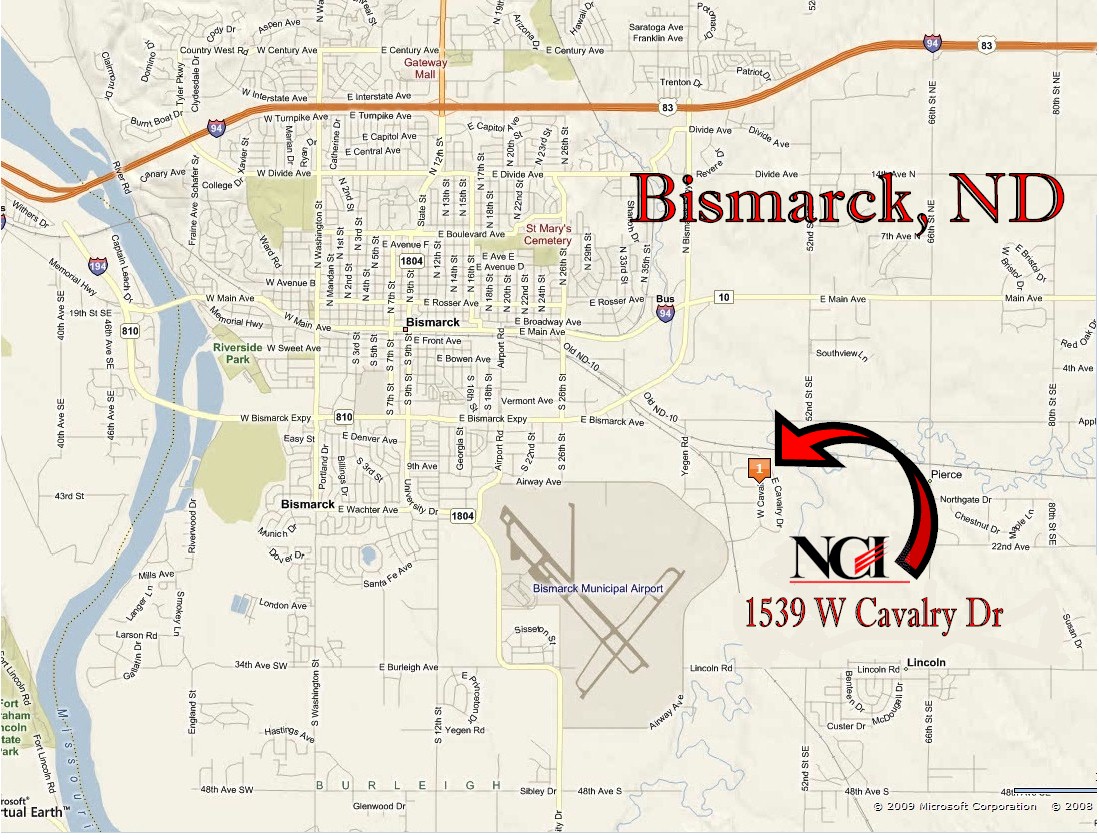 NCI is located in south east Bismarck